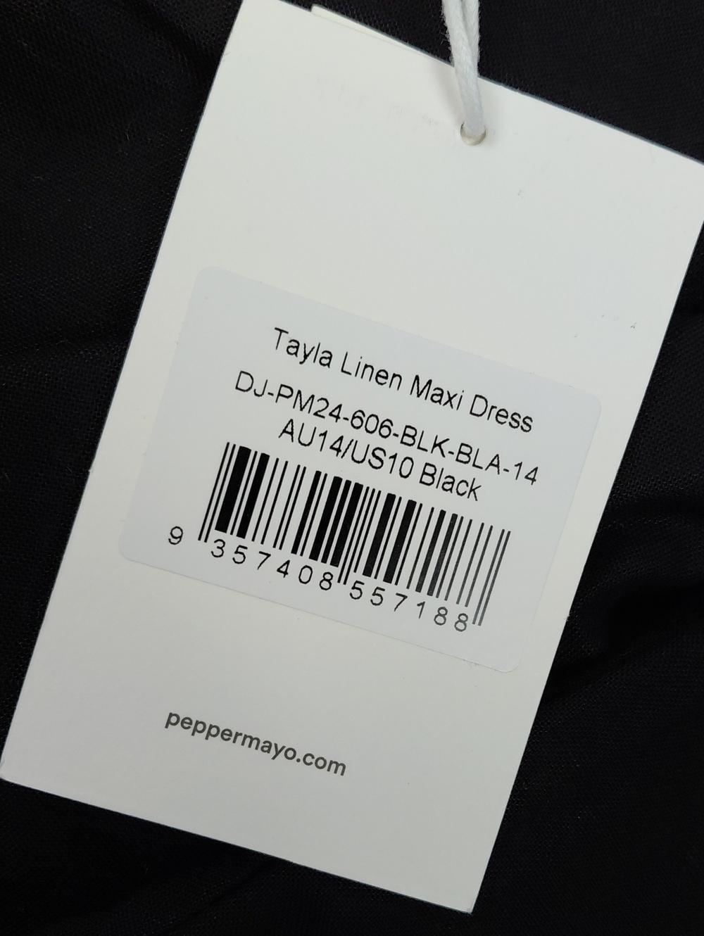Peppermayo Tayla Linen Maxi Dress Size US 10 Black - Picture 11 of 11